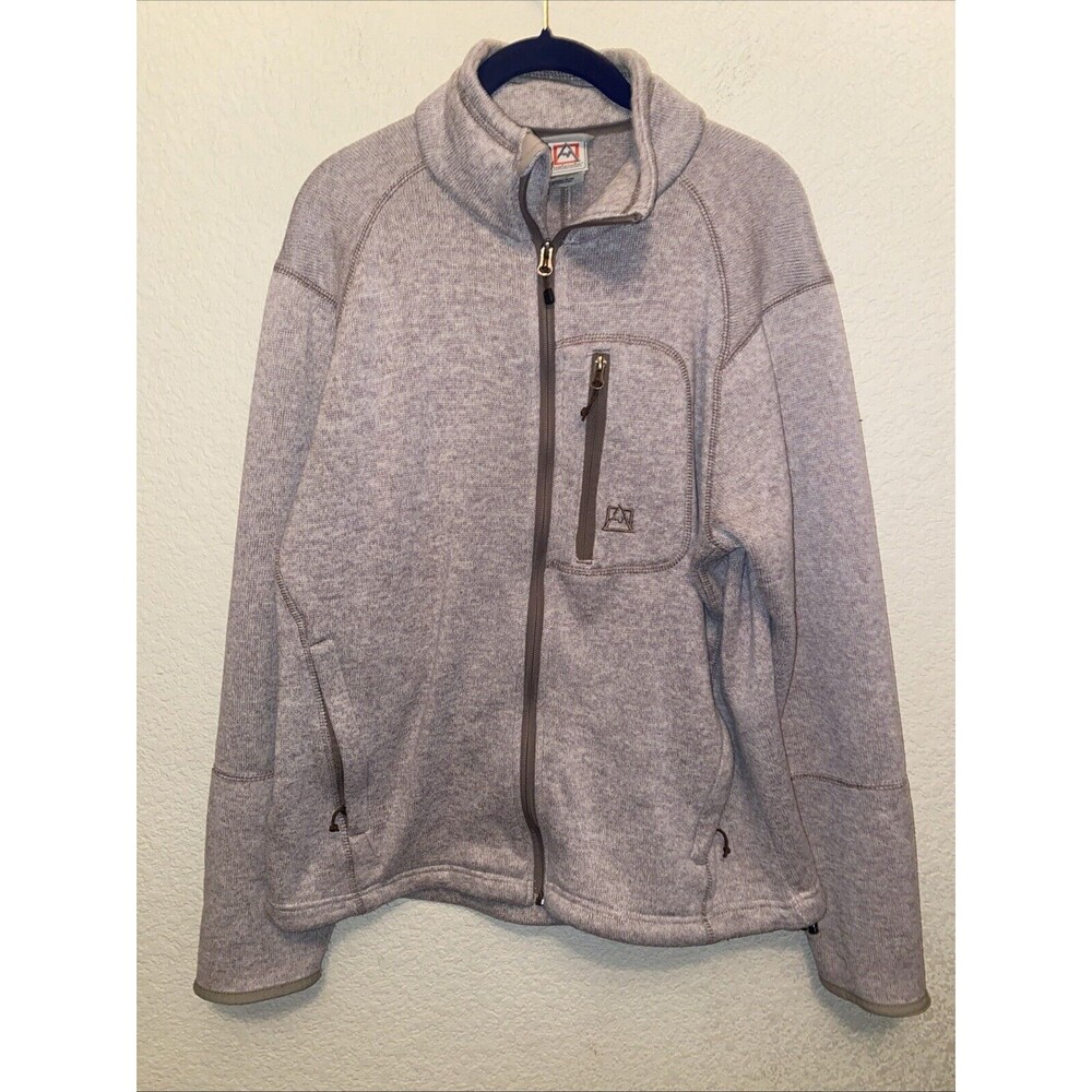 Avalanche Full Zip Mock Fleece Lined Sweater Jacket Pockets Outdoor L